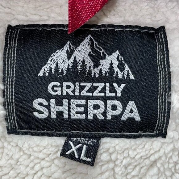 Grizzly Sherpa Fleece Pullover Jacket Brown 1/4 Zip Up Mock Neck - Picture 6 of 10